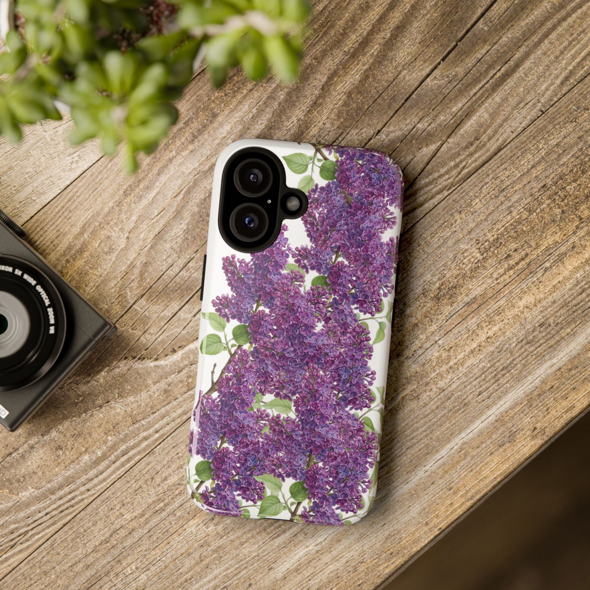 Lilac Floral Tough Phone Case — Purple Botanical Protective Cover