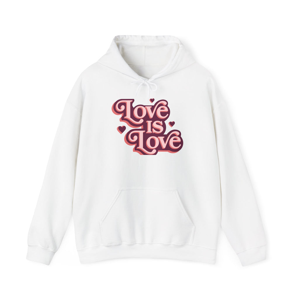 Love Is Love Hoodie — Retro Pride Heart Graphic Pullover
