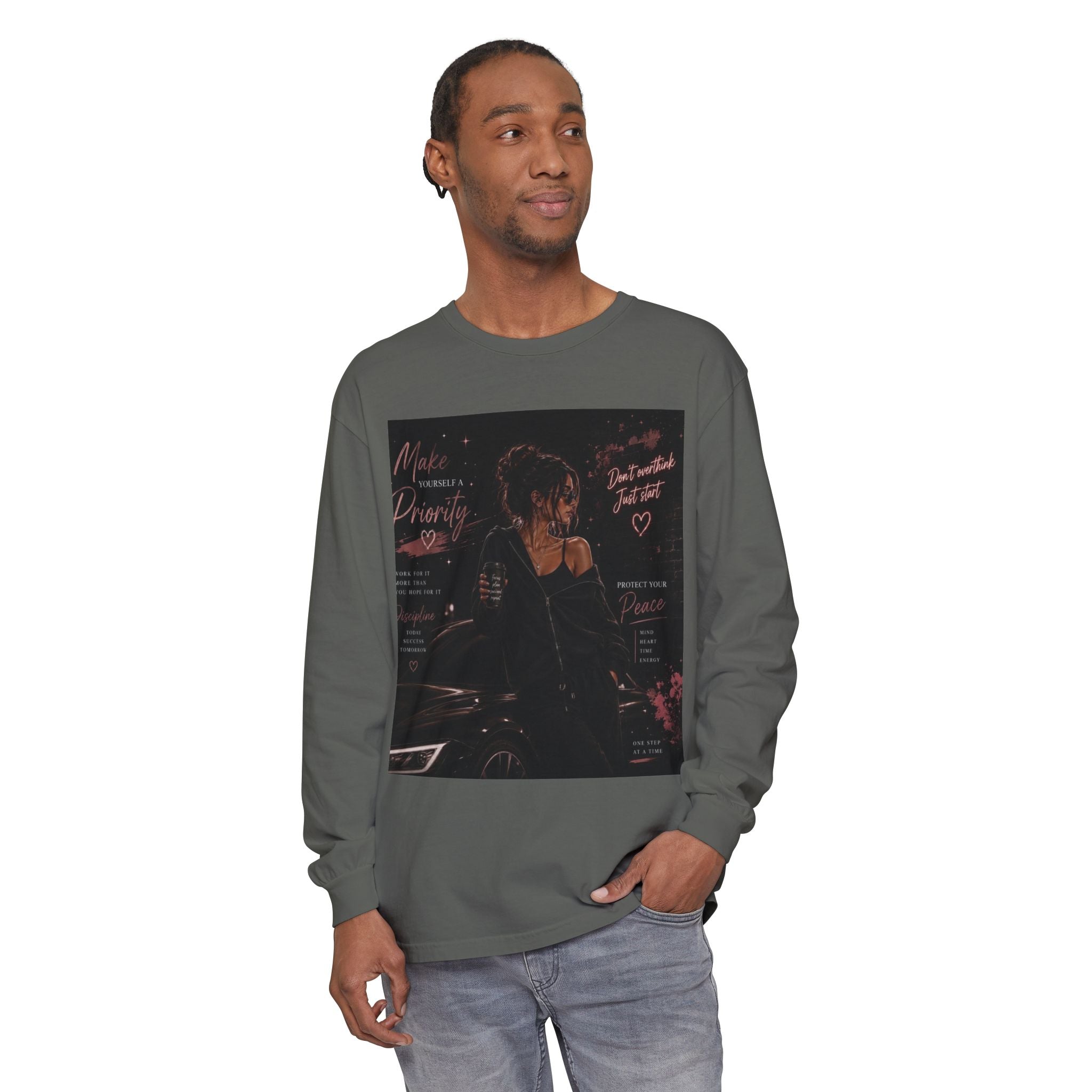 Long Sleeve Tee — 'Make Me a Priority' Romantic Graphic Shirt