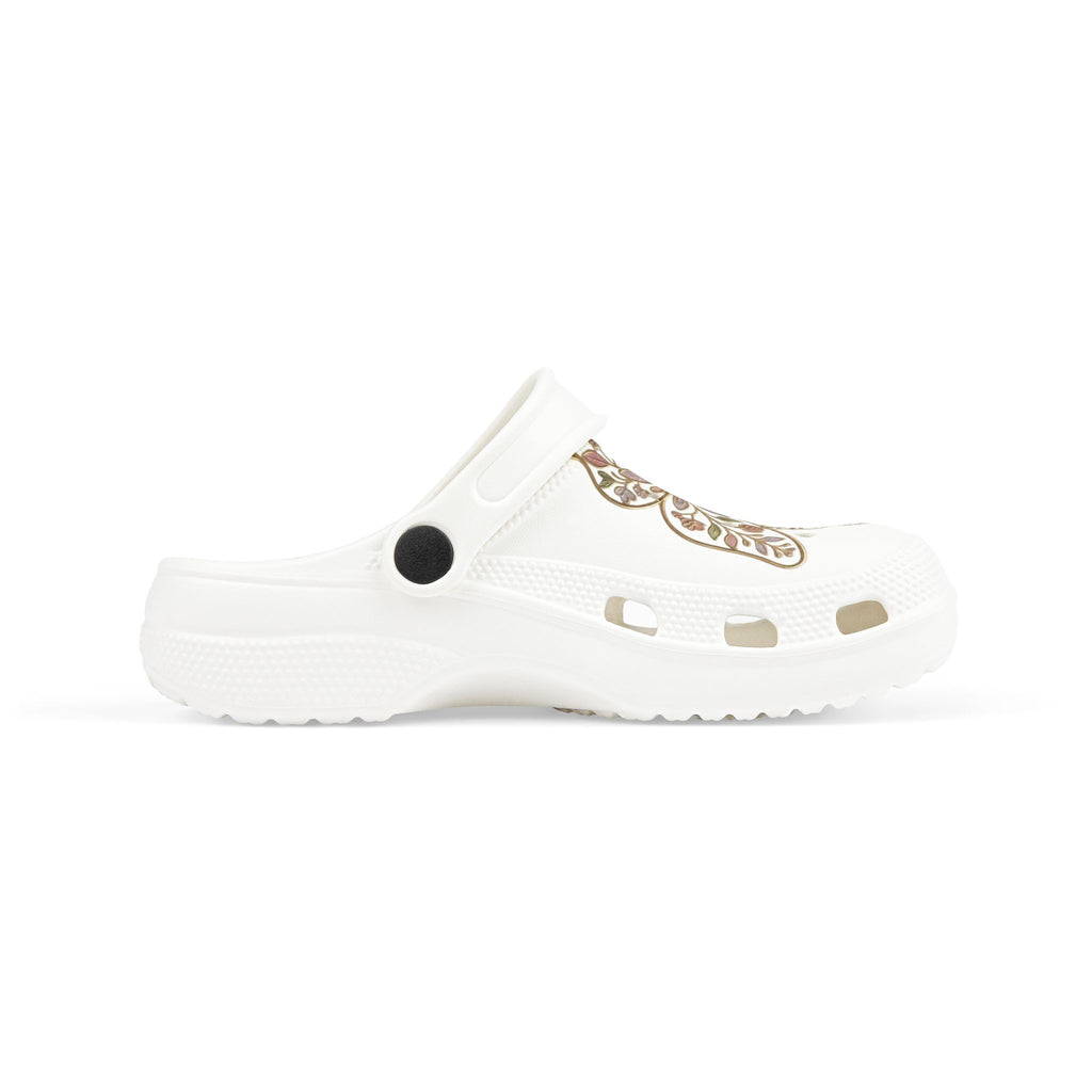 Kids Foam Clogs — White Butterfly Print EVA Slip-Ons