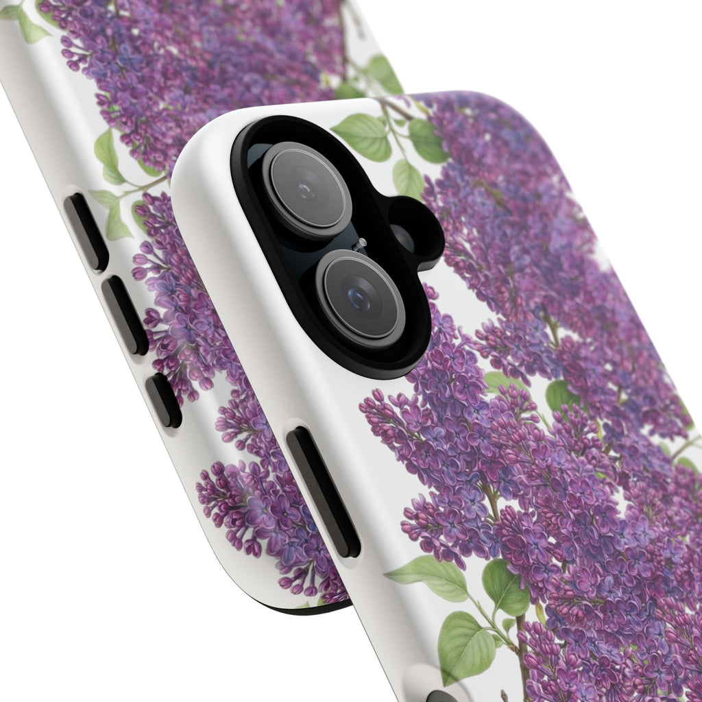Lilac Floral Tough Phone Case — Purple Botanical Protective Cover