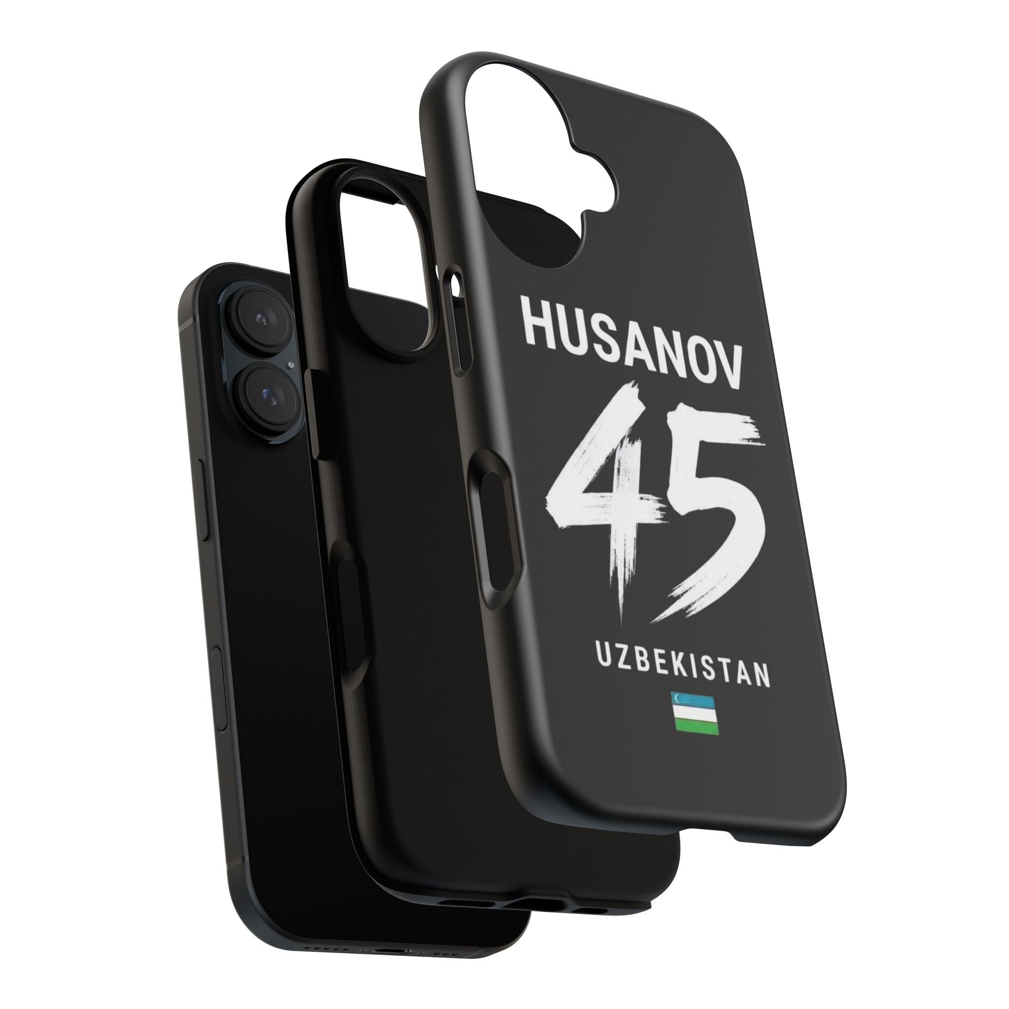 Phone Case — Custom 'HUSANOV 45' Uzbekistan Black Protective Case