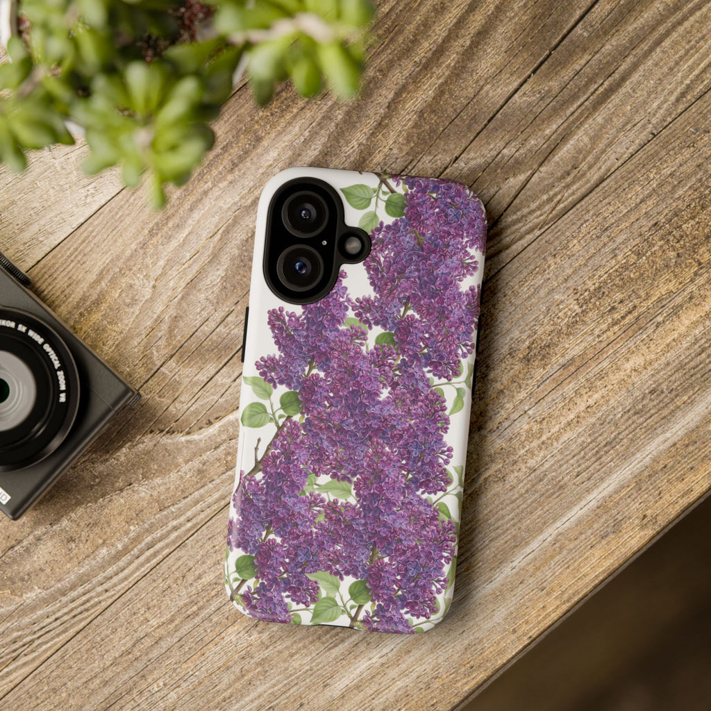 Lilac Floral Tough Phone Case — Purple Botanical Protective Cover