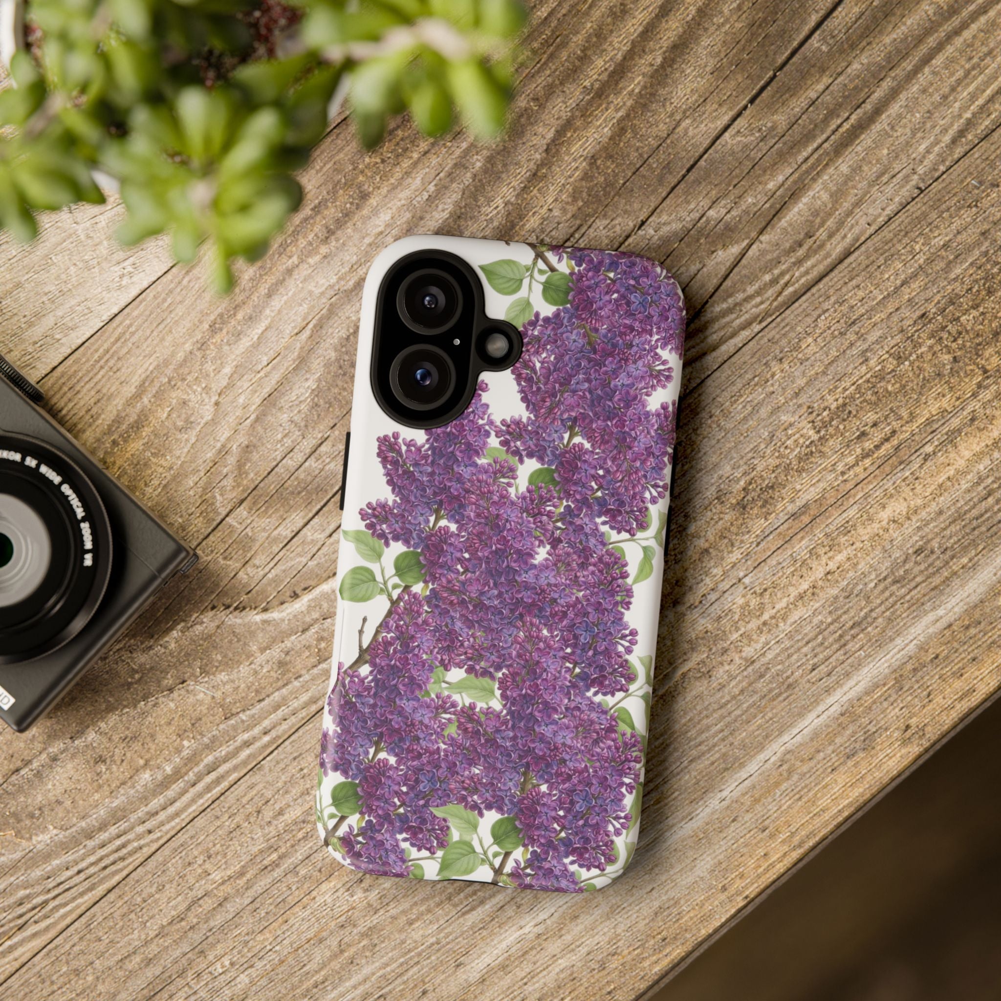 Lilac Floral Tough Phone Case — Purple Botanical Protective Cover