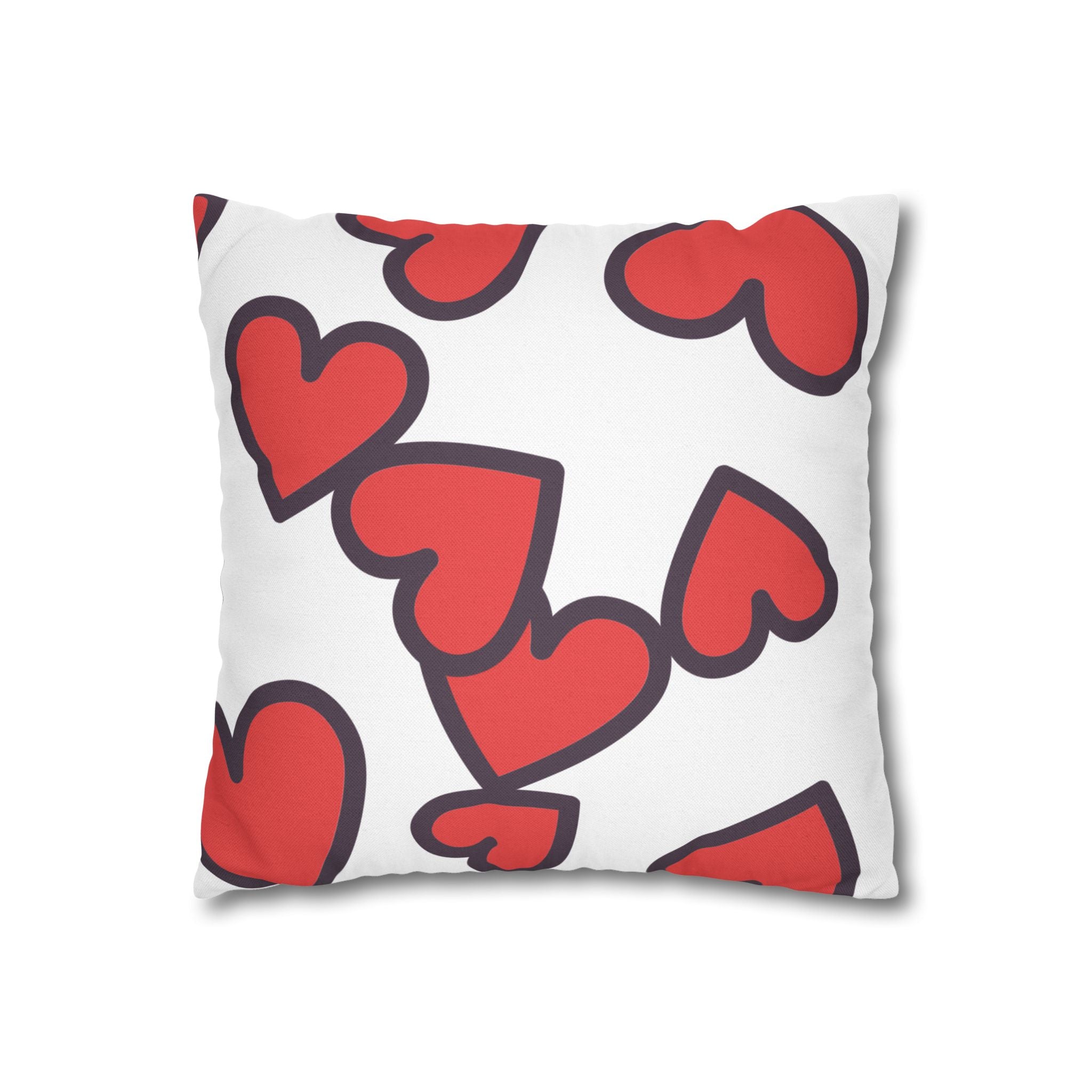 Heart Pattern Pillowcase — Red Heart Decorative Throw Pillow