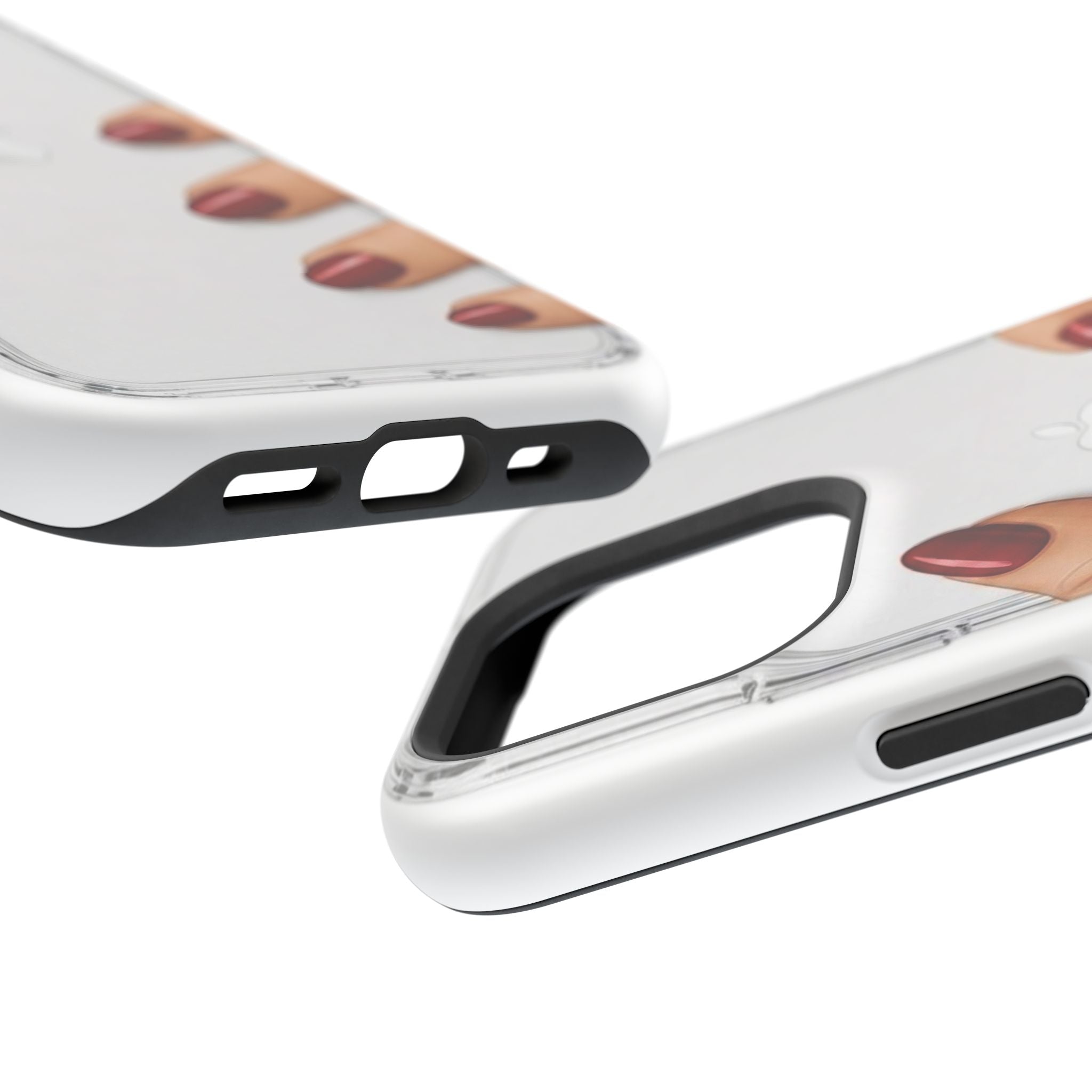 Clear Magnetic Phone Case — Red Stiletto Nail Art Design