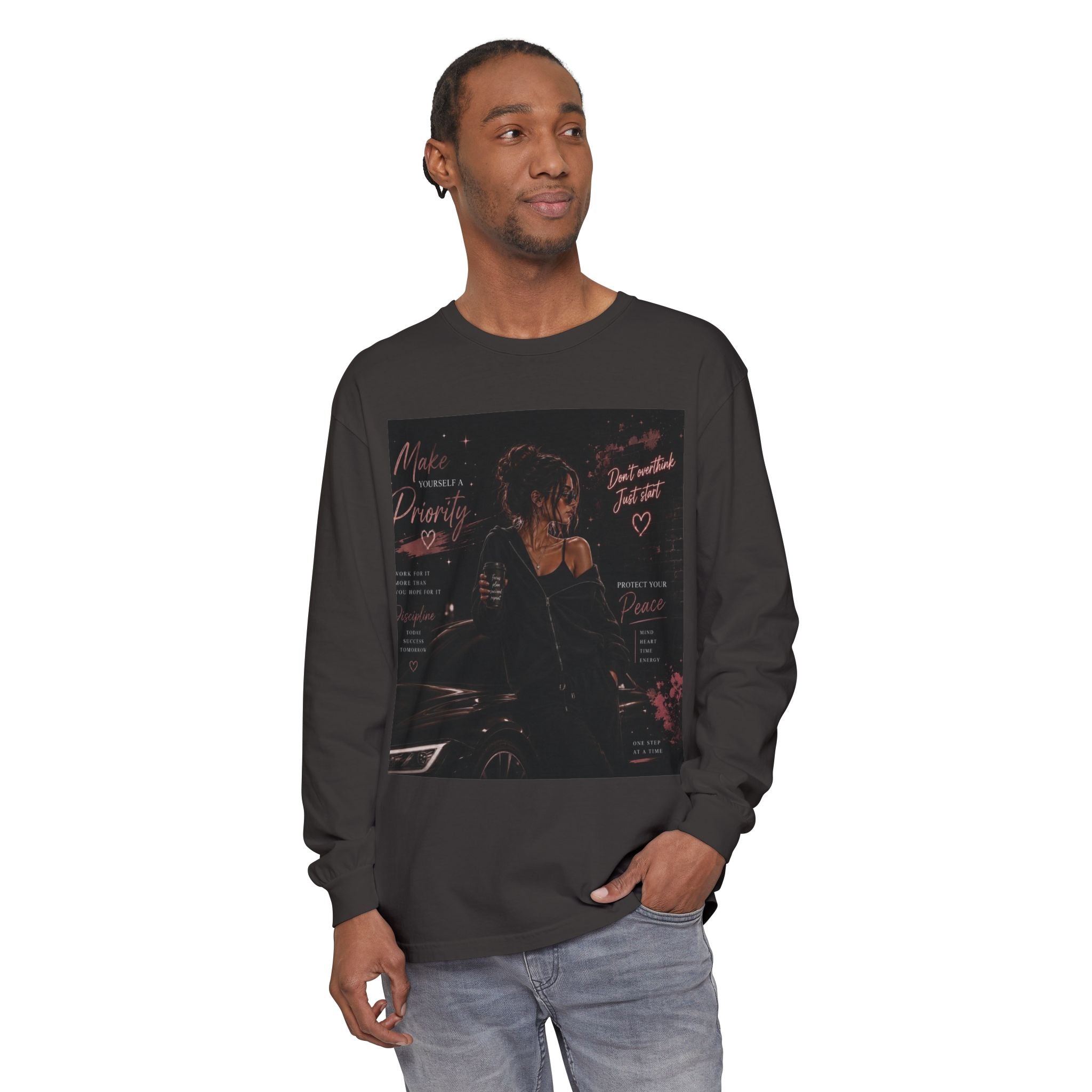 Long Sleeve Tee — 'Make Me a Priority' Romantic Graphic Shirt