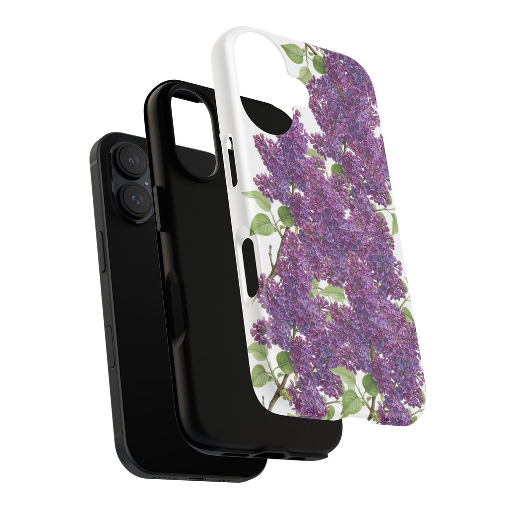 Lilac Floral Tough Phone Case — Purple Botanical Protective Cover