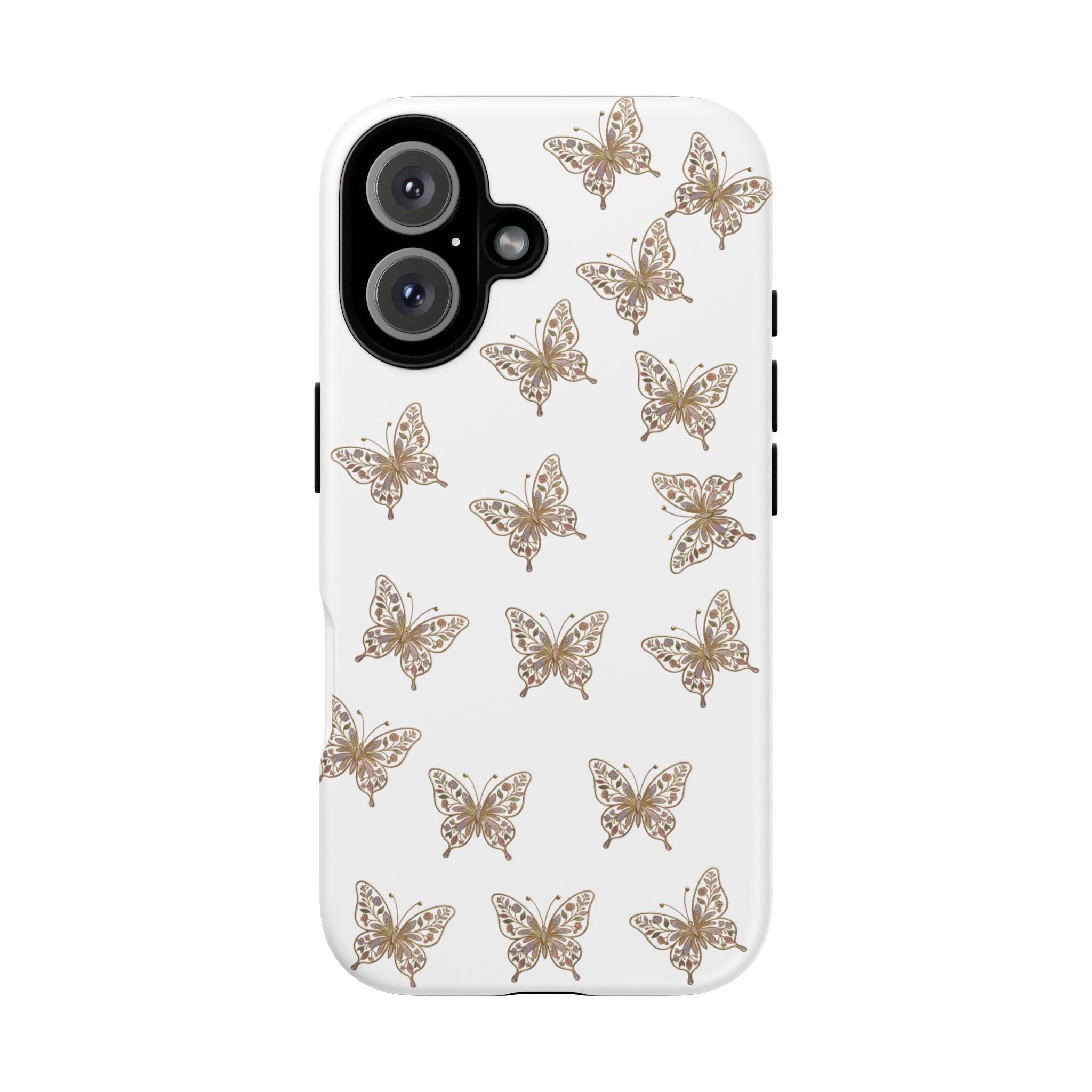 Butterfly Pattern Tough Case — Gold Lace Butterflies Phone Case