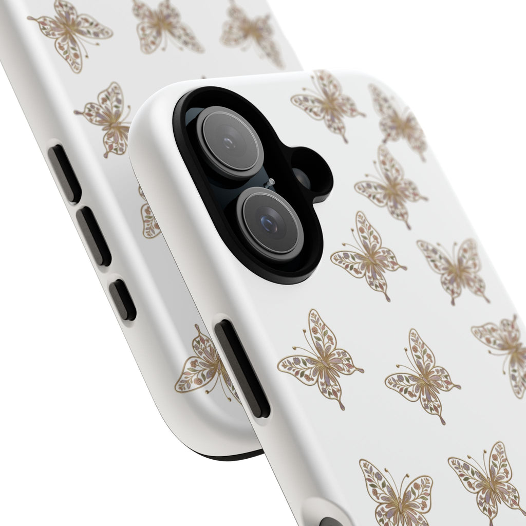 Butterfly Pattern Tough Case — Gold Lace Butterflies Phone Case
