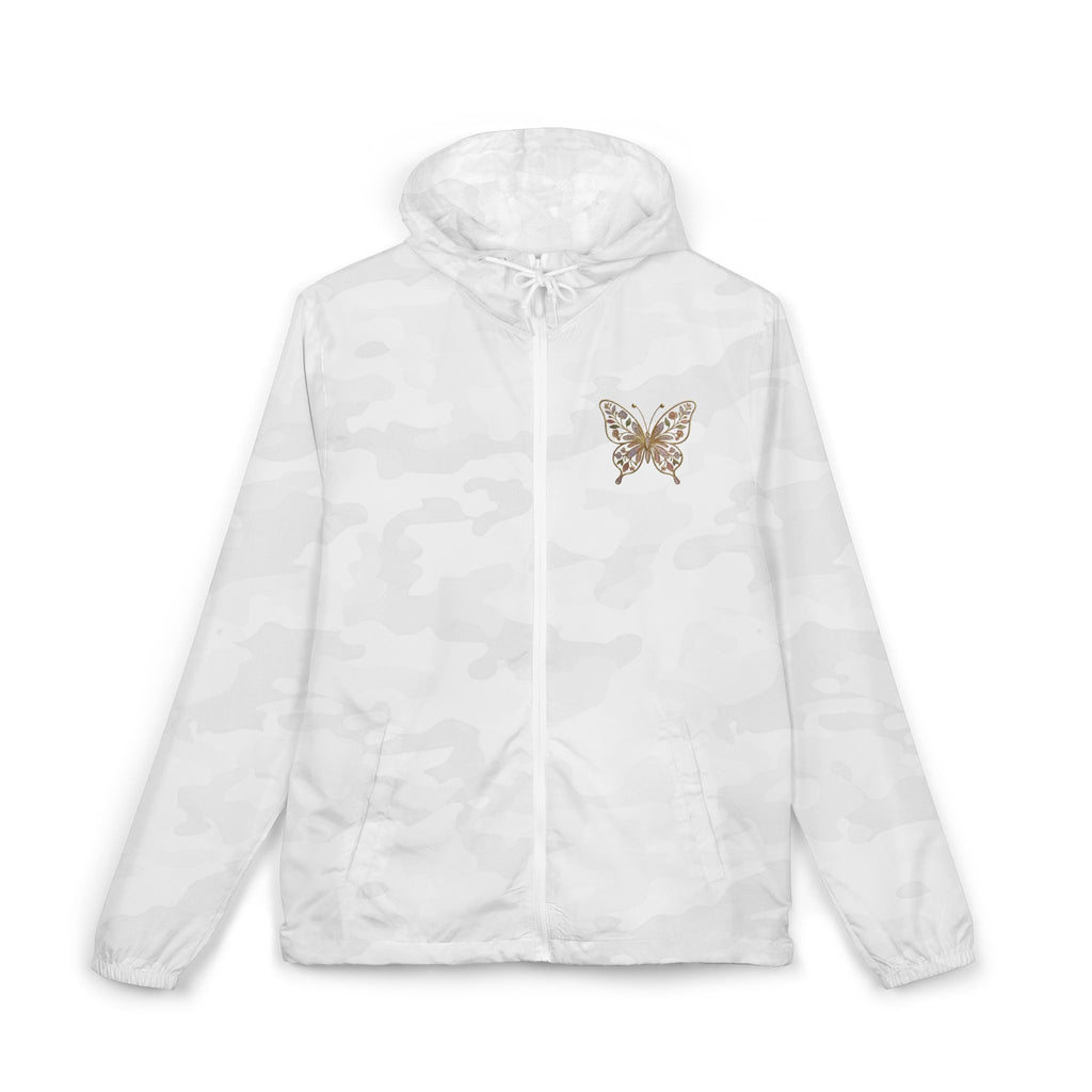 Butterfly Camo Windbreaker Jacket — Leopard Print Accent