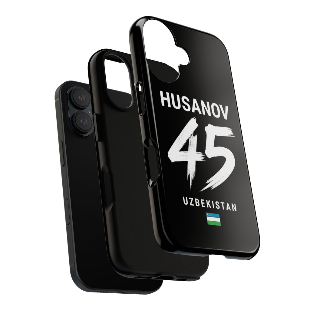 Phone Case — Custom 'HUSANOV 45' Uzbekistan Black Protective Case
