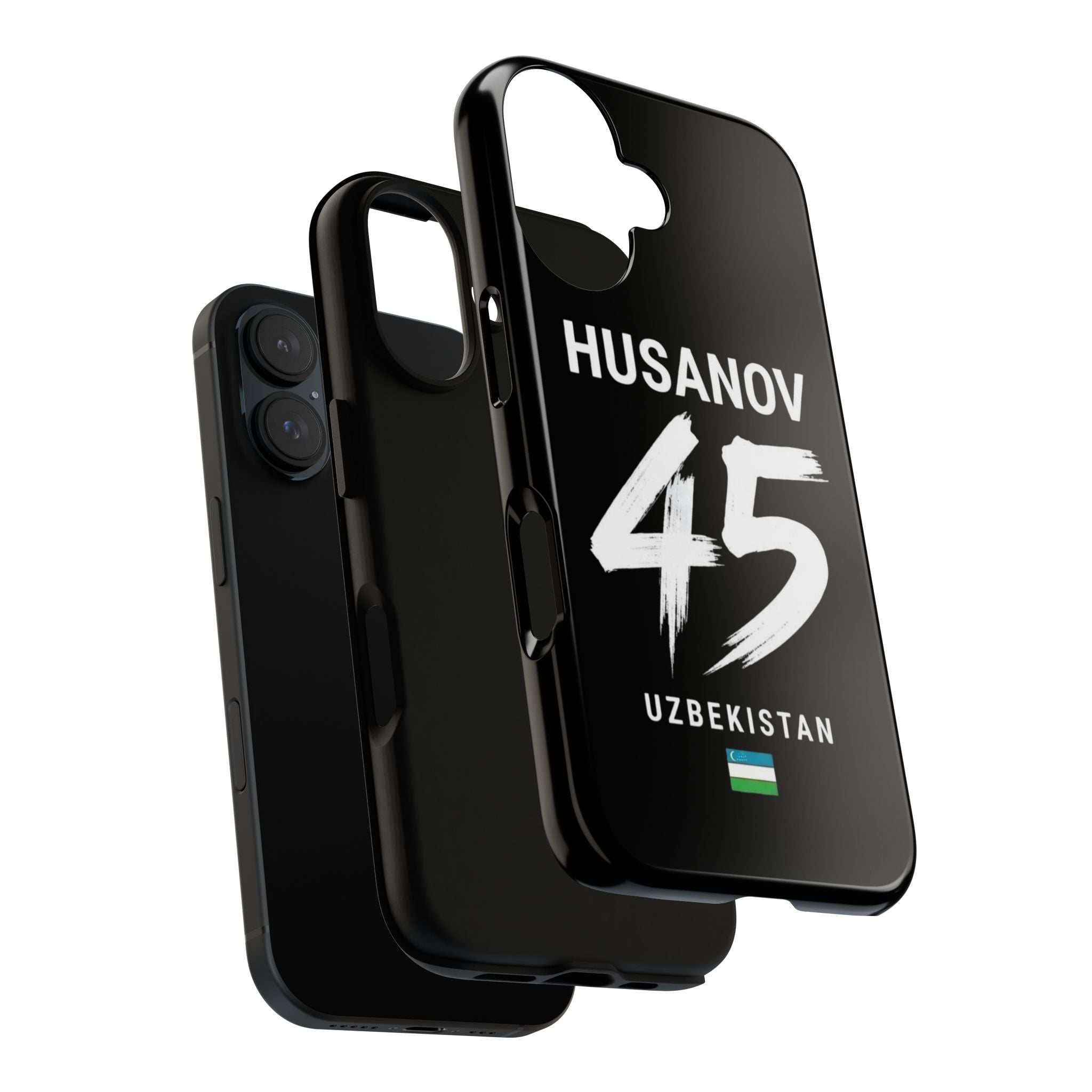 Phone Case — Custom 'HUSANOV 45' Uzbekistan Black Protective Case