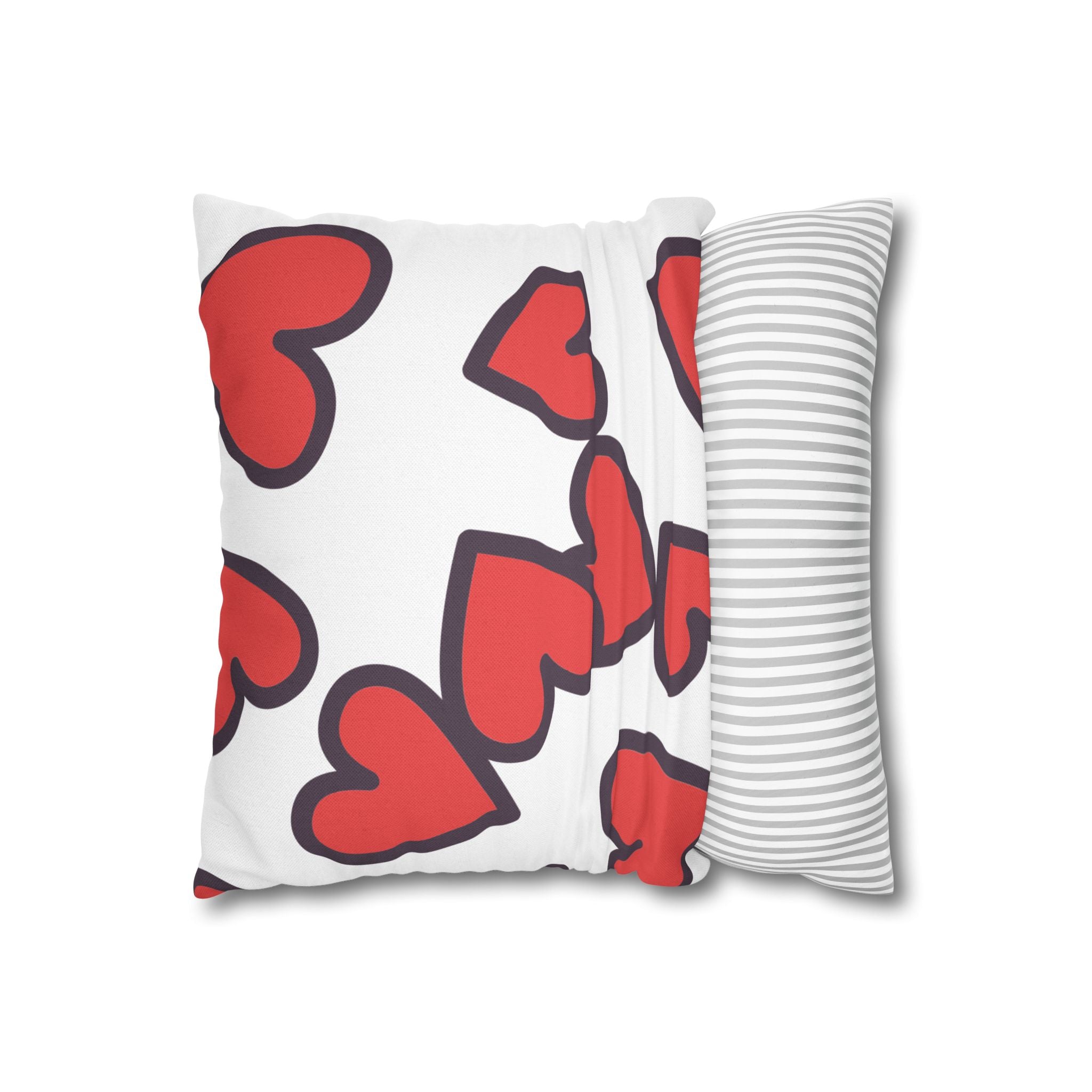 Heart Pattern Pillowcase — Red Heart Decorative Throw Pillow