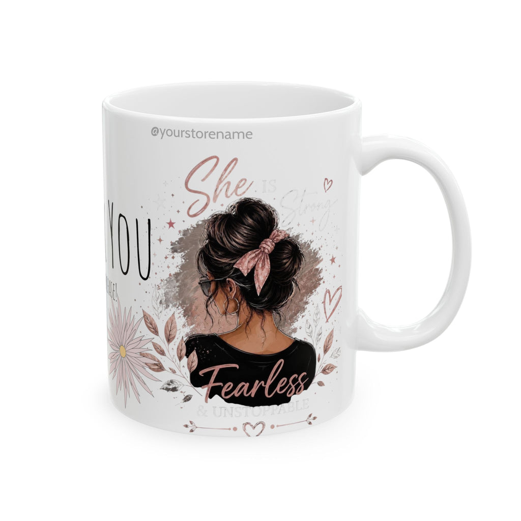 Thank You Floral Ceramic Mug — Customizable Logo & Appreciation Gift (11oz, 15oz)
