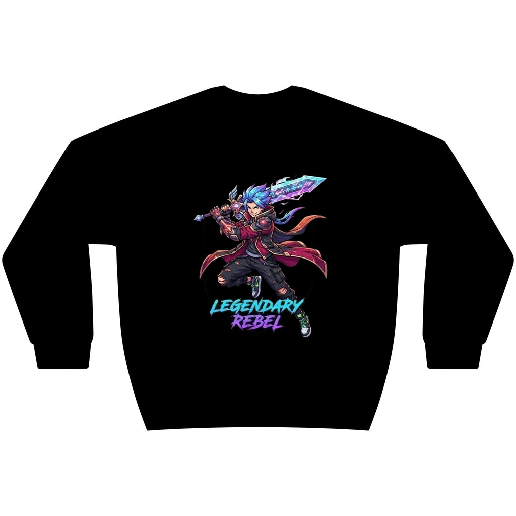 Crewneck Sweatshirt — "Legendary Rebel" Gamer Anime Graphic Pullover