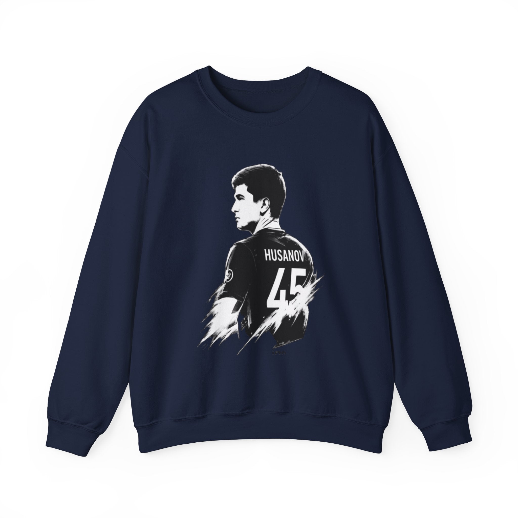 Husanov 45 Soccer Player Portrait Crewneck Sweatshirt