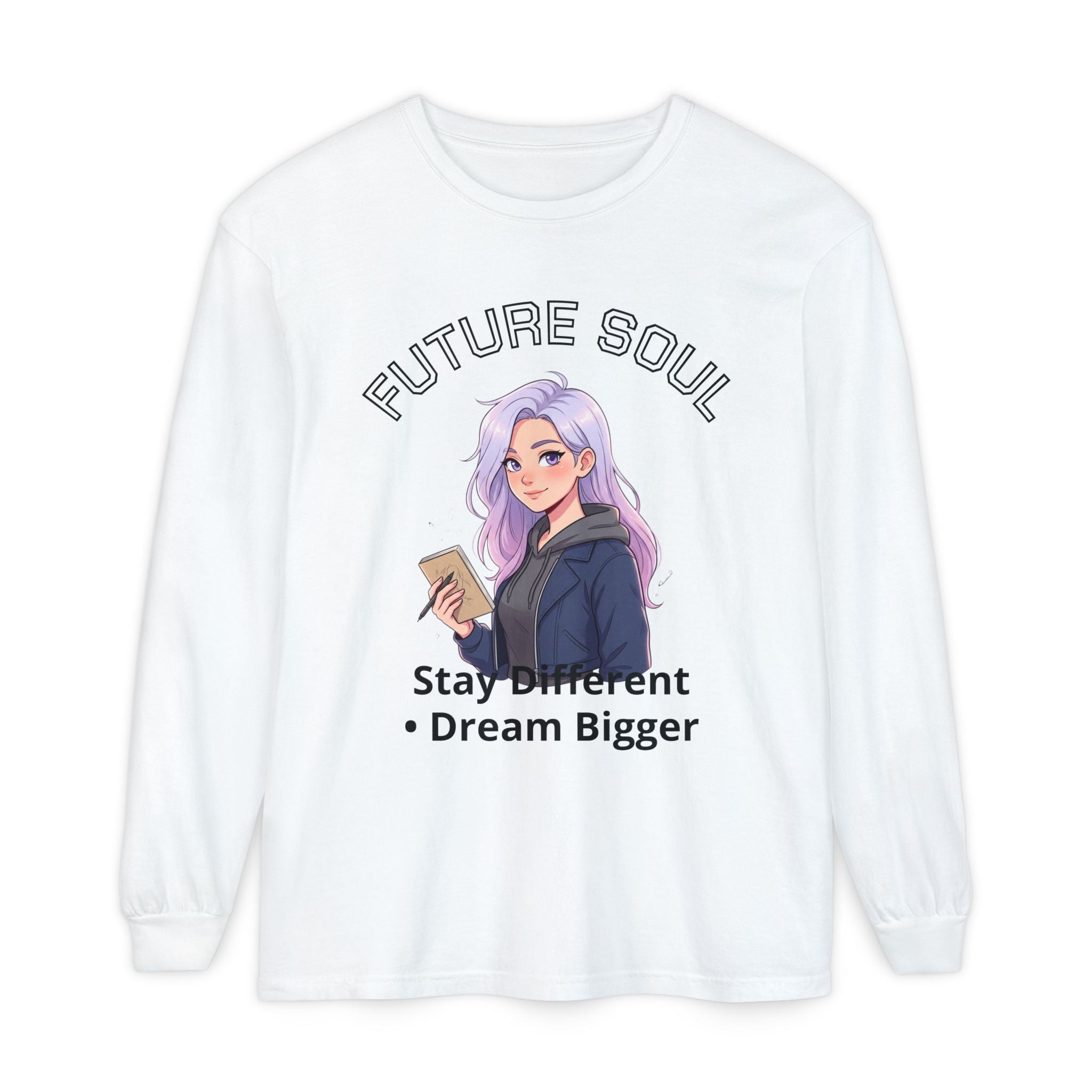 Future Soul Long Sleeve Tee — “Stay Different • Dream Bigger” Graphic