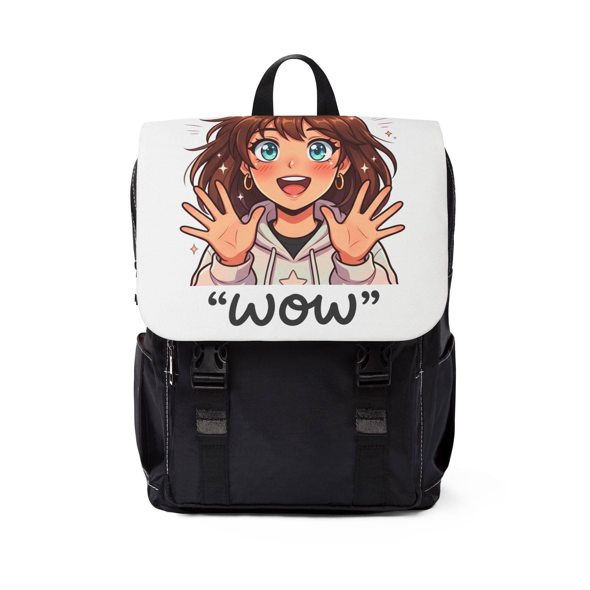 Anime "Wow" Cartoon Girl Backpack — Cute Casual Shoulder Bag