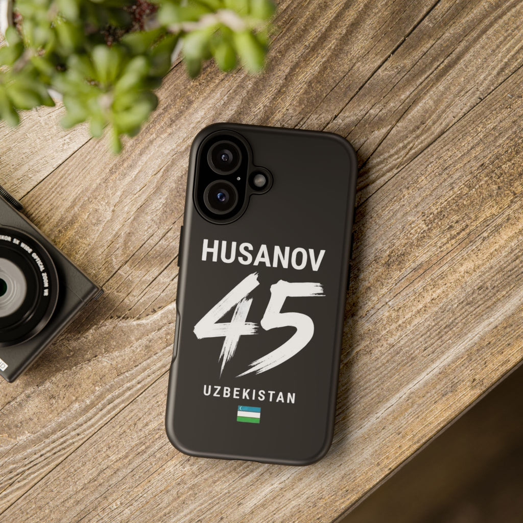 Phone Case — Custom 'HUSANOV 45' Uzbekistan Black Protective Case