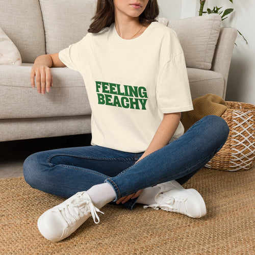 Feeling Beachy T-Shirt — Retro Green Beach Vibes Tee