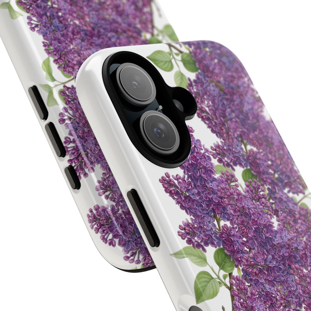 Lilac Floral Tough Phone Case — Purple Botanical Protective Cover