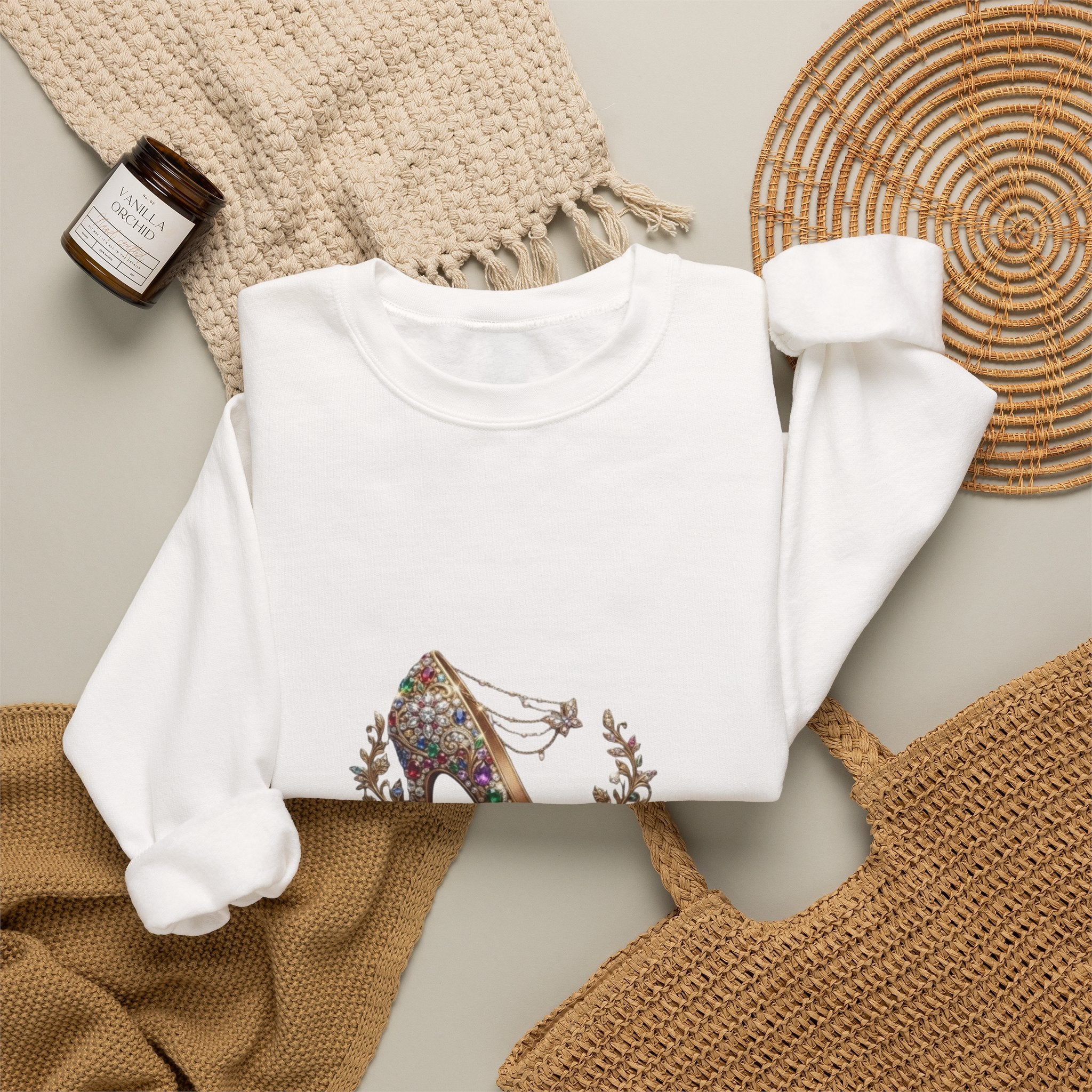 Luxury Step High Heel Sweatshirt — Floral Dream Shoes Graphic Crewneck