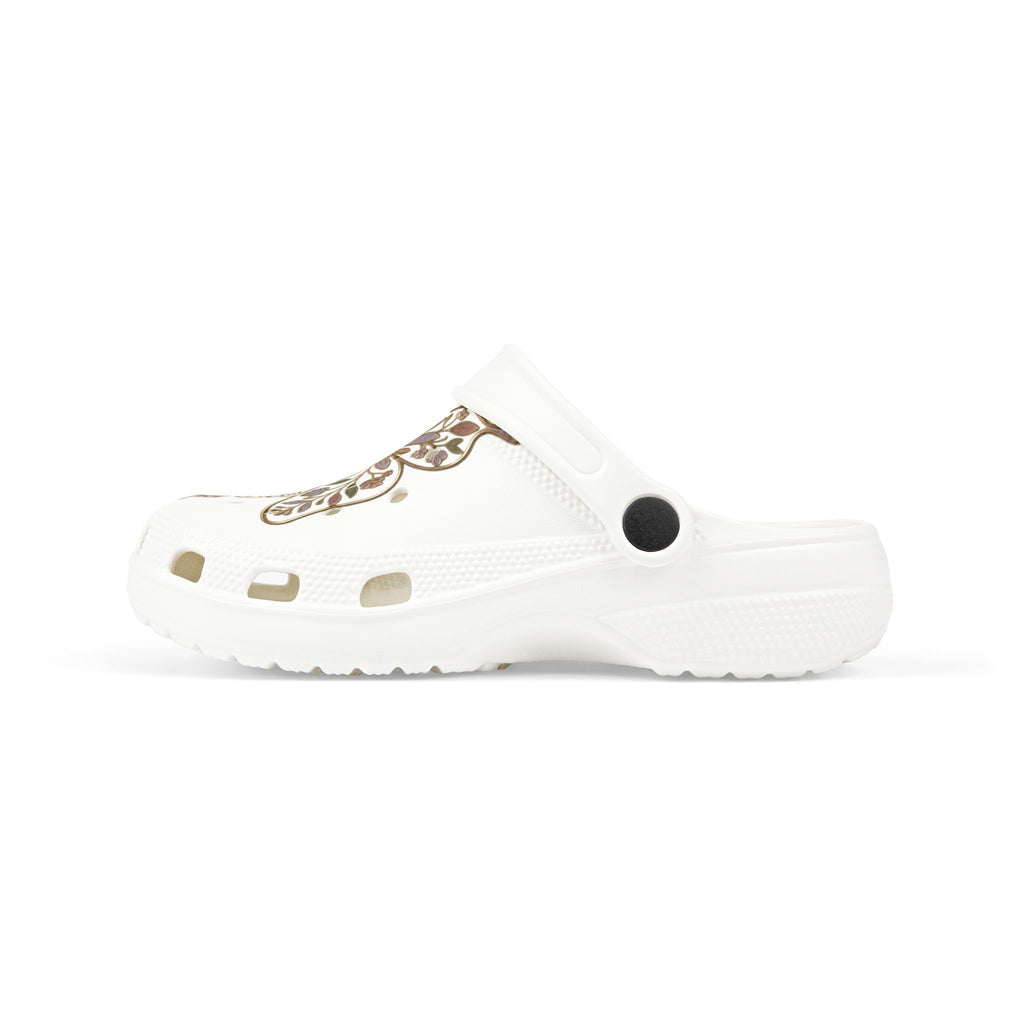 Kids Foam Clogs — White Butterfly Print EVA Slip-Ons