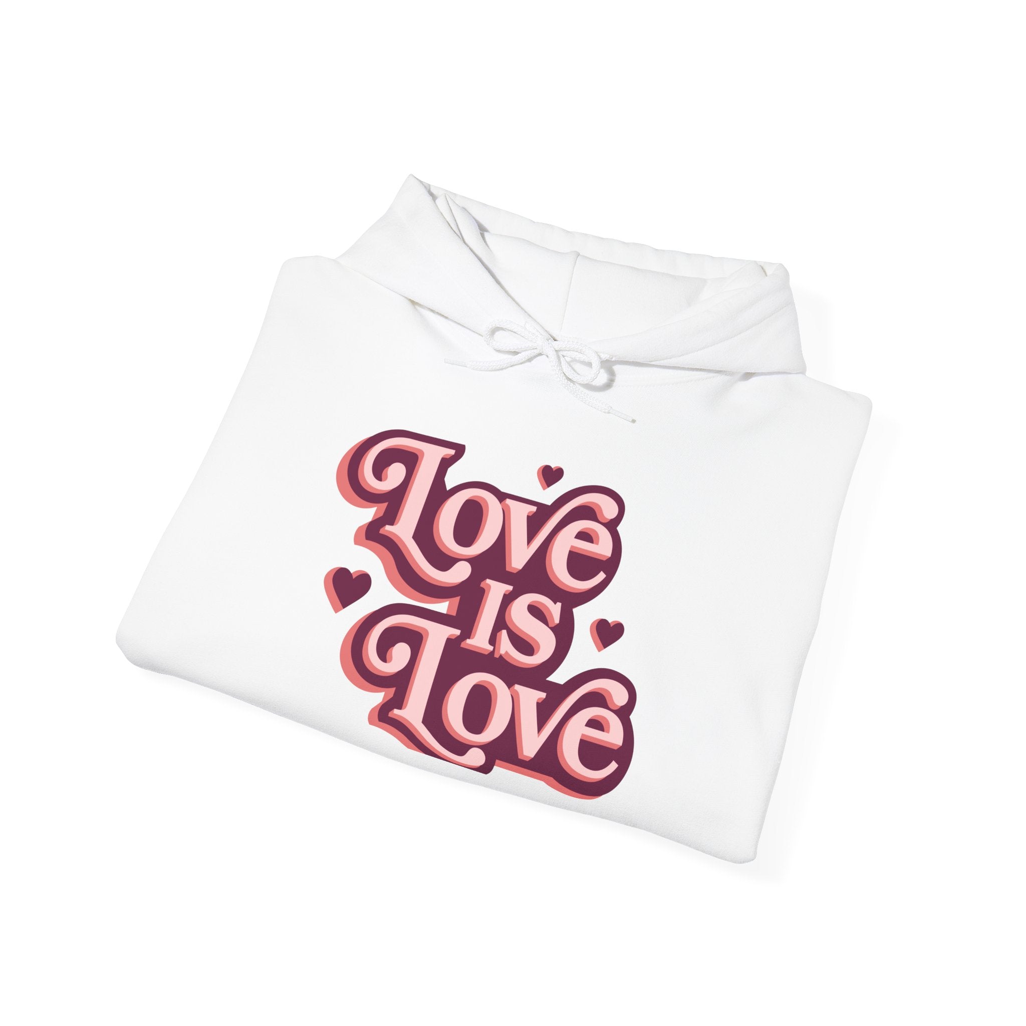 Love Is Love Hoodie — Retro Pride Heart Graphic Pullover