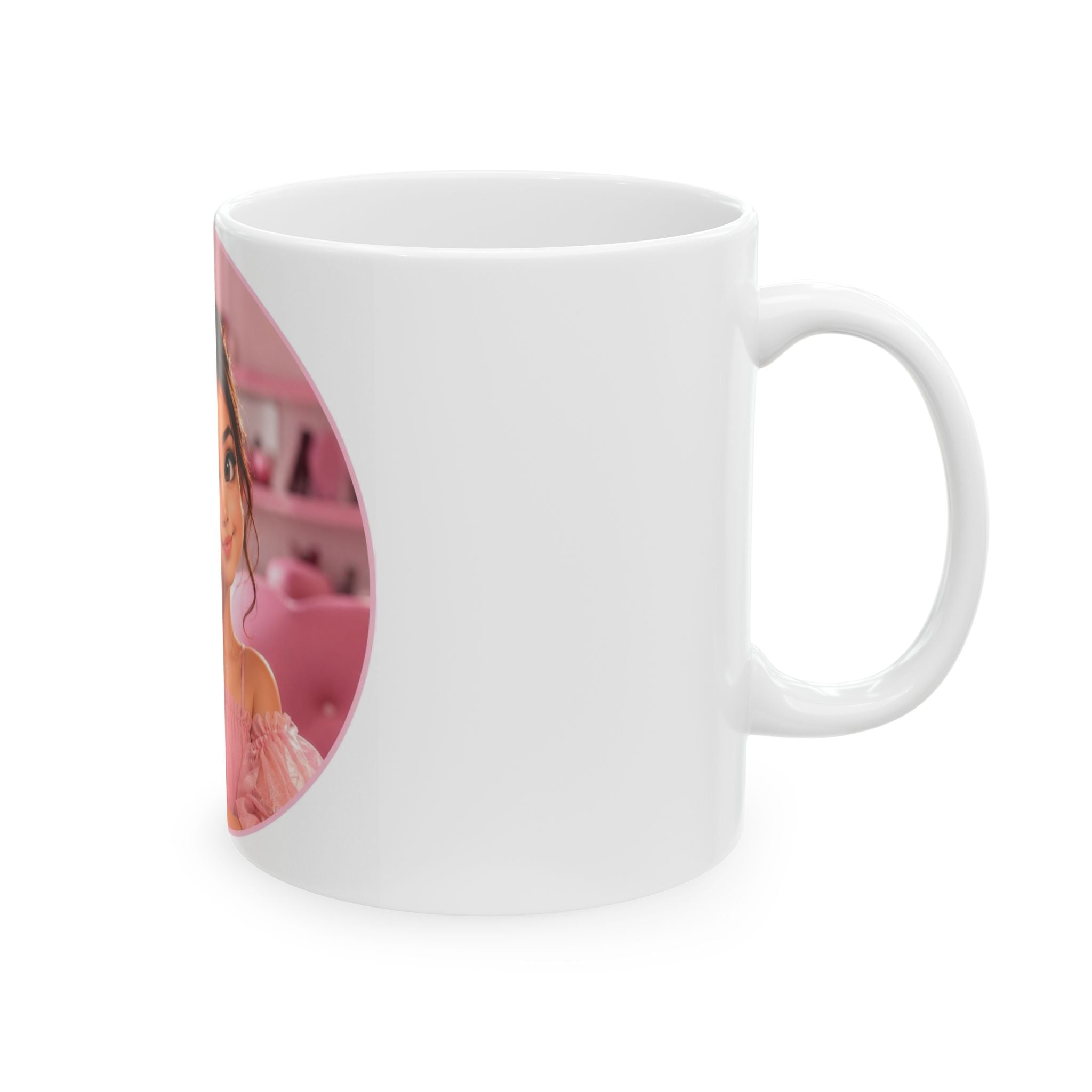Makeup Girl Ceramic Mug — Cute Pink Vanity Coffee Cup (11oz & 15oz)