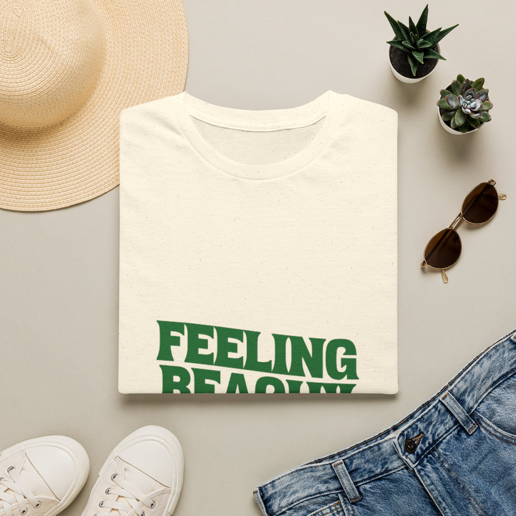 Feeling Beachy T-Shirt — Retro Green Beach Vibes Tee