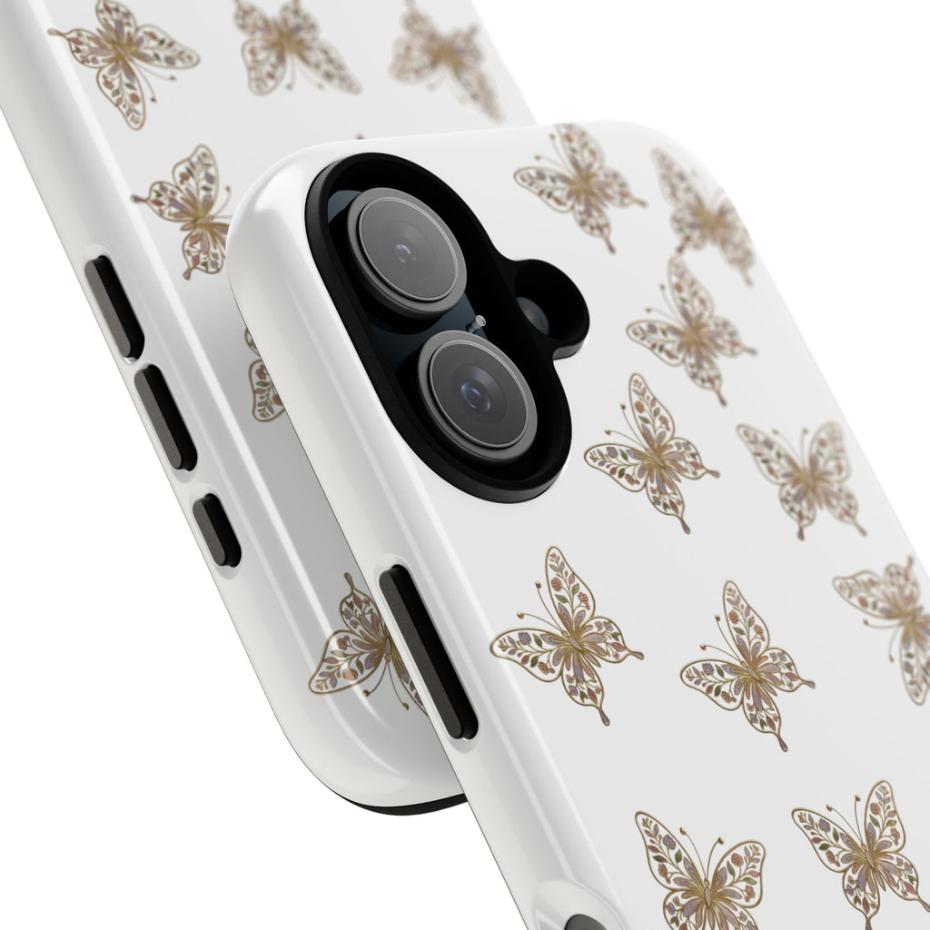 Butterfly Pattern Tough Case — Gold Lace Butterflies Phone Case