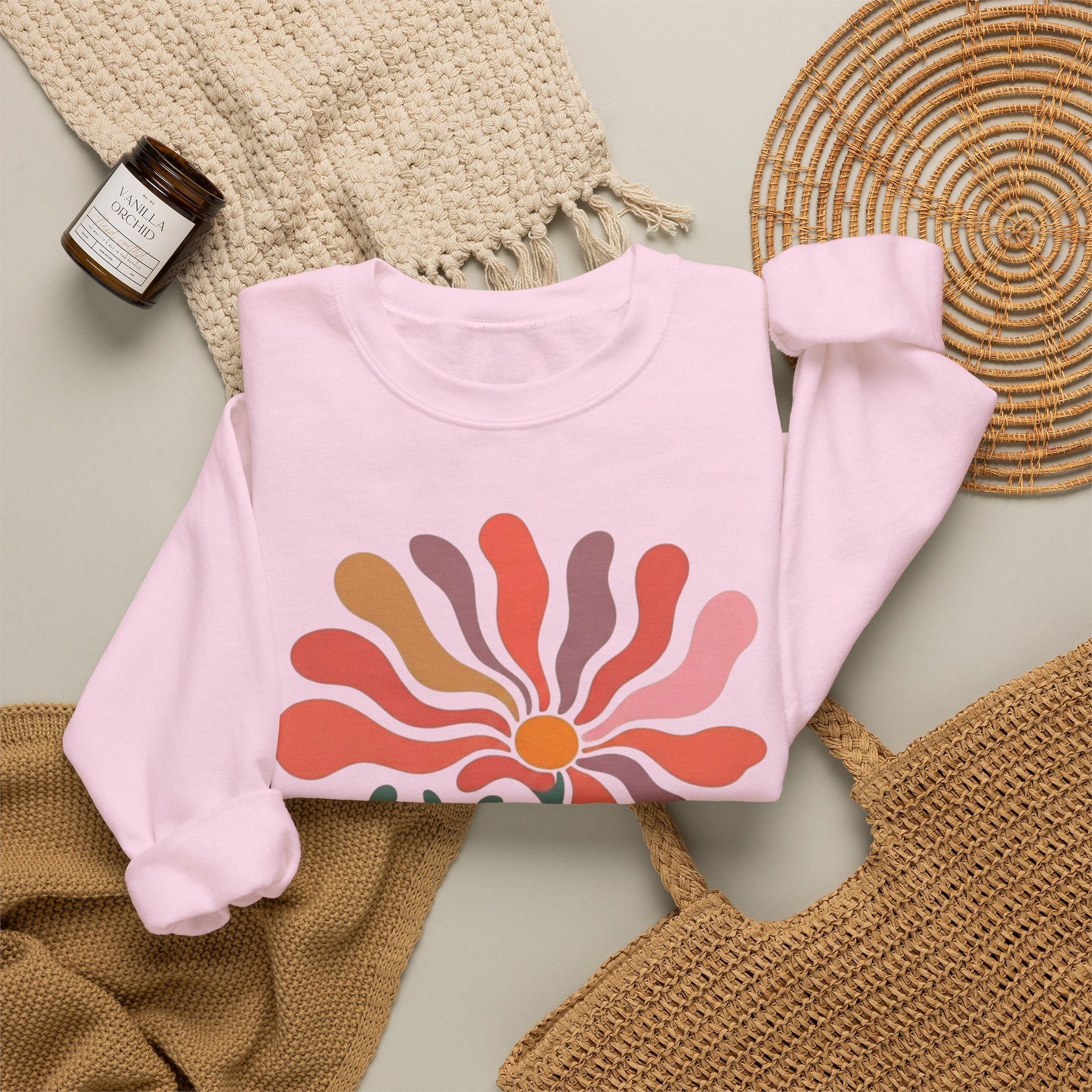 Wild Bloom Crewneck Sweatshirt — Retro Floral Graphic