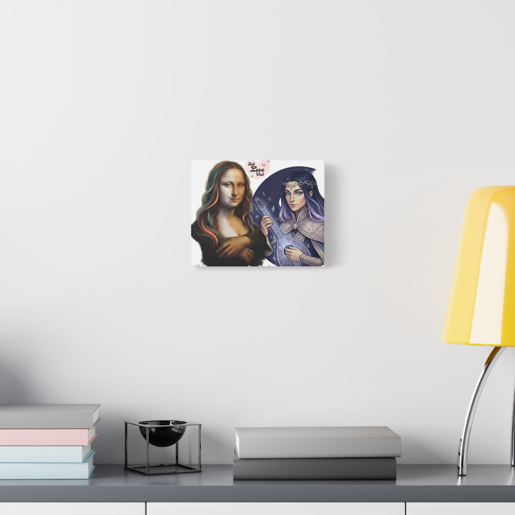 Mona & Mystic Bard Duo Matte Canvas Print — 'Self Love Club' Art Wall Decor