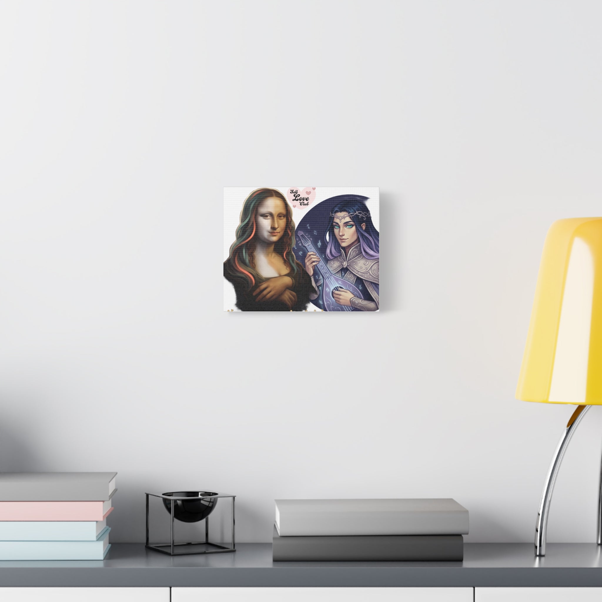 Mona & Mystic Bard Duo Matte Canvas Print — 'Self Love Club' Art Wall Decor