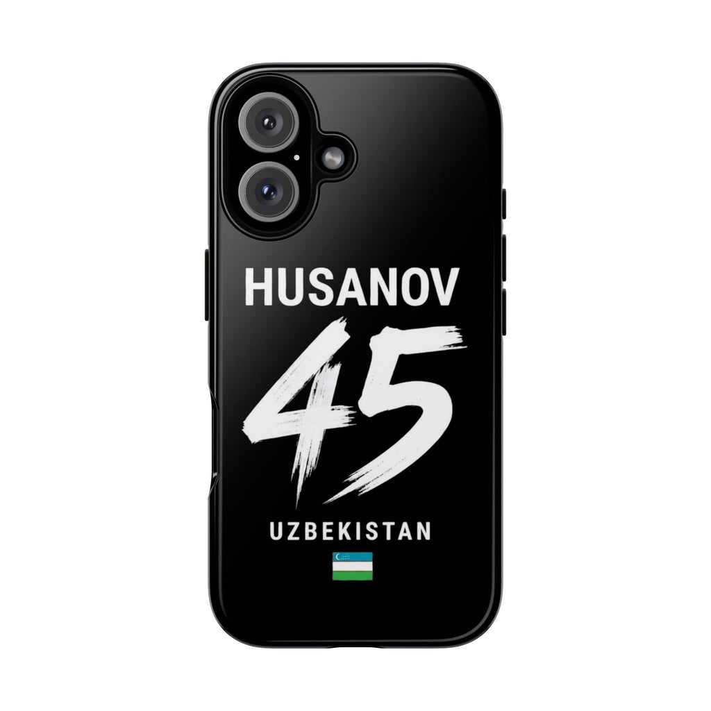 Phone Case — Custom 'HUSANOV 45' Uzbekistan Black Protective Case