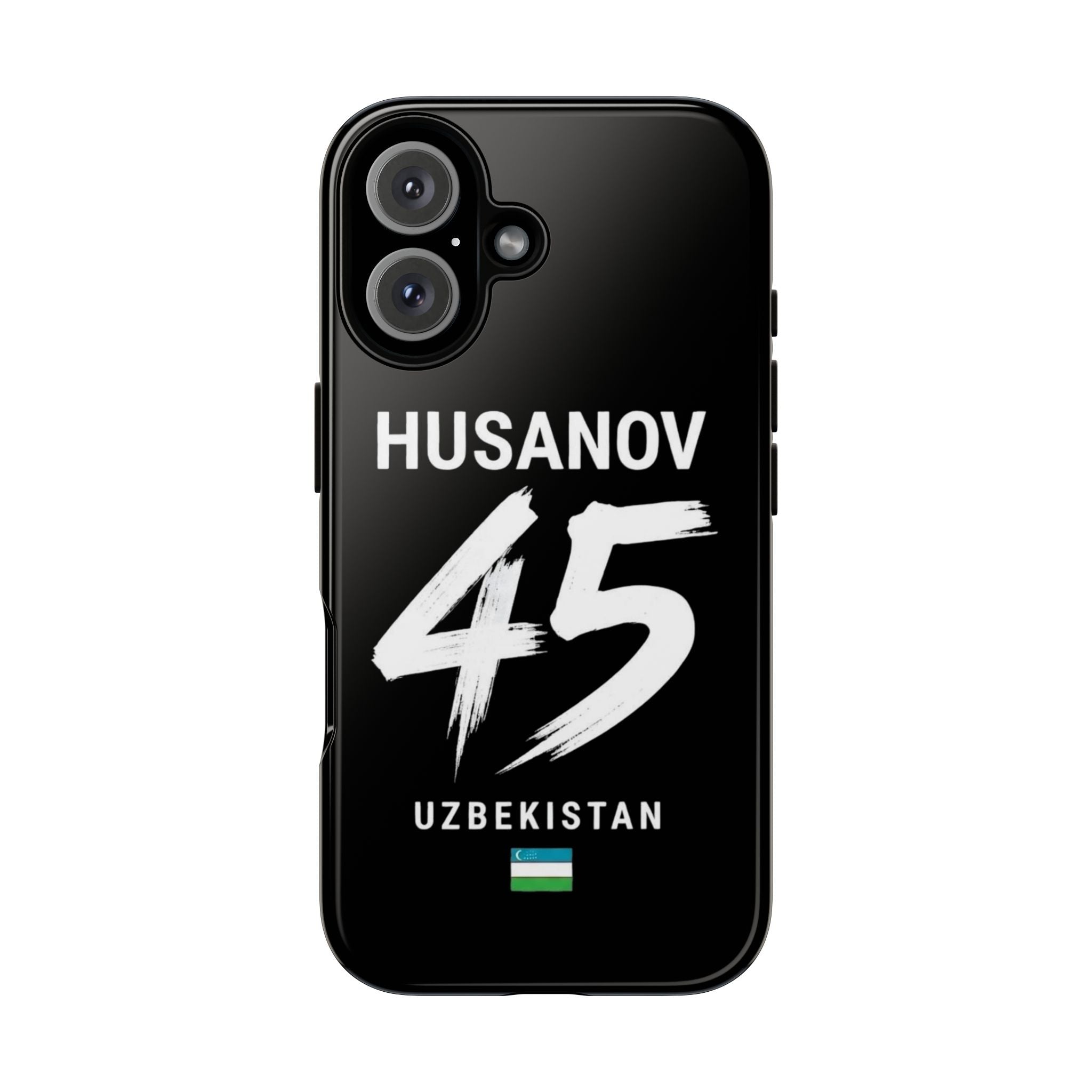 Phone Case — Custom 'HUSANOV 45' Uzbekistan Black Protective Case