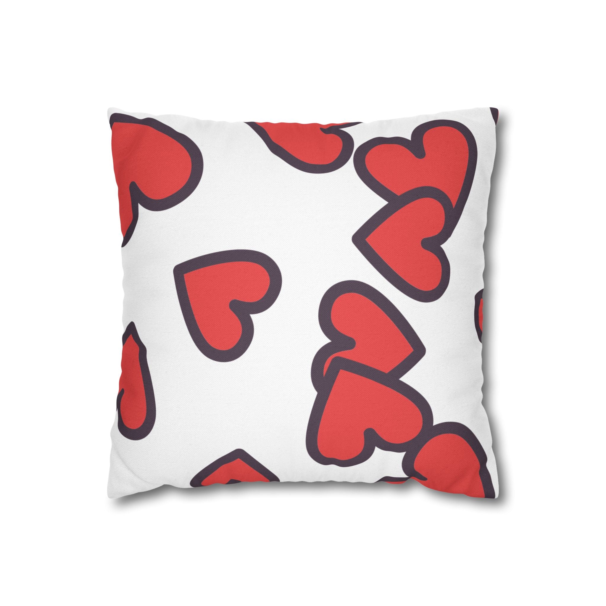 Heart Pattern Pillowcase — Red Heart Decorative Throw Pillow