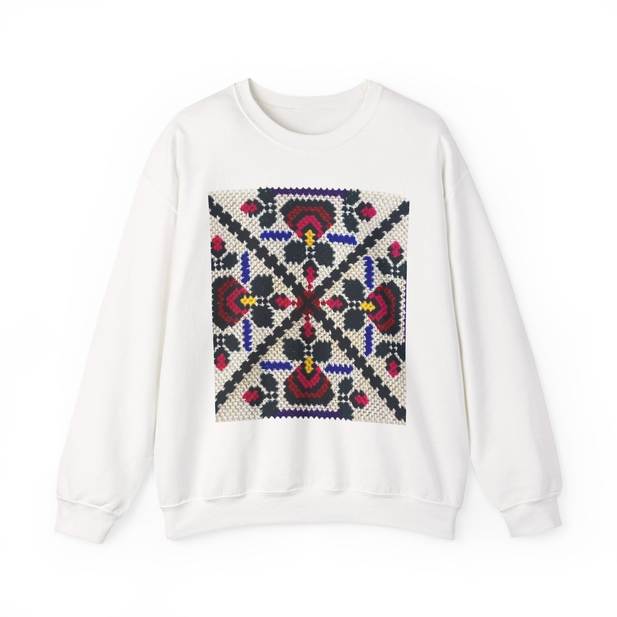 Embroidered Mosaic Crewneck Sweatshirt