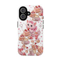 Cute Cat Dessert Phone Case — Pink Kawaii Kitten with Cakes & Hearts