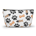 Dog Paw & Bone Accessory Pouch — 'Love You With My Whole Heart' T‑Bottom Zip Bag
