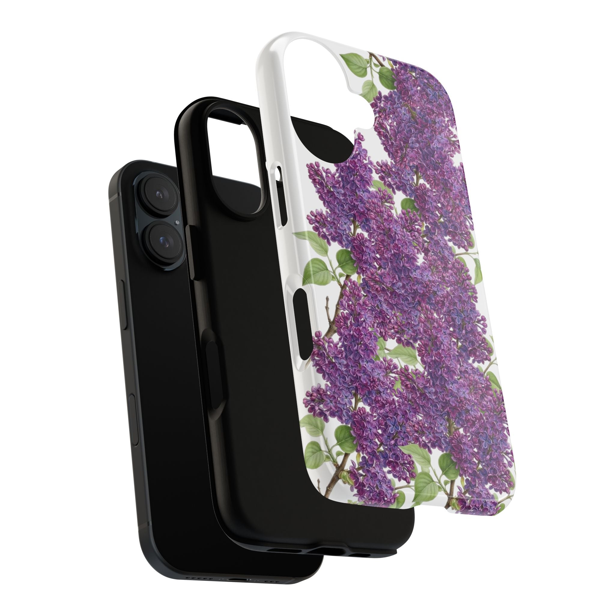 Lilac Floral Tough Phone Case — Purple Botanical Protective Cover