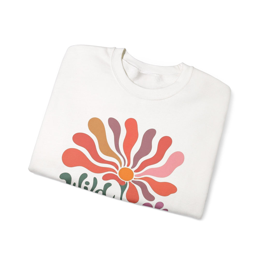 Wild Bloom Crewneck Sweatshirt — Retro Floral Graphic