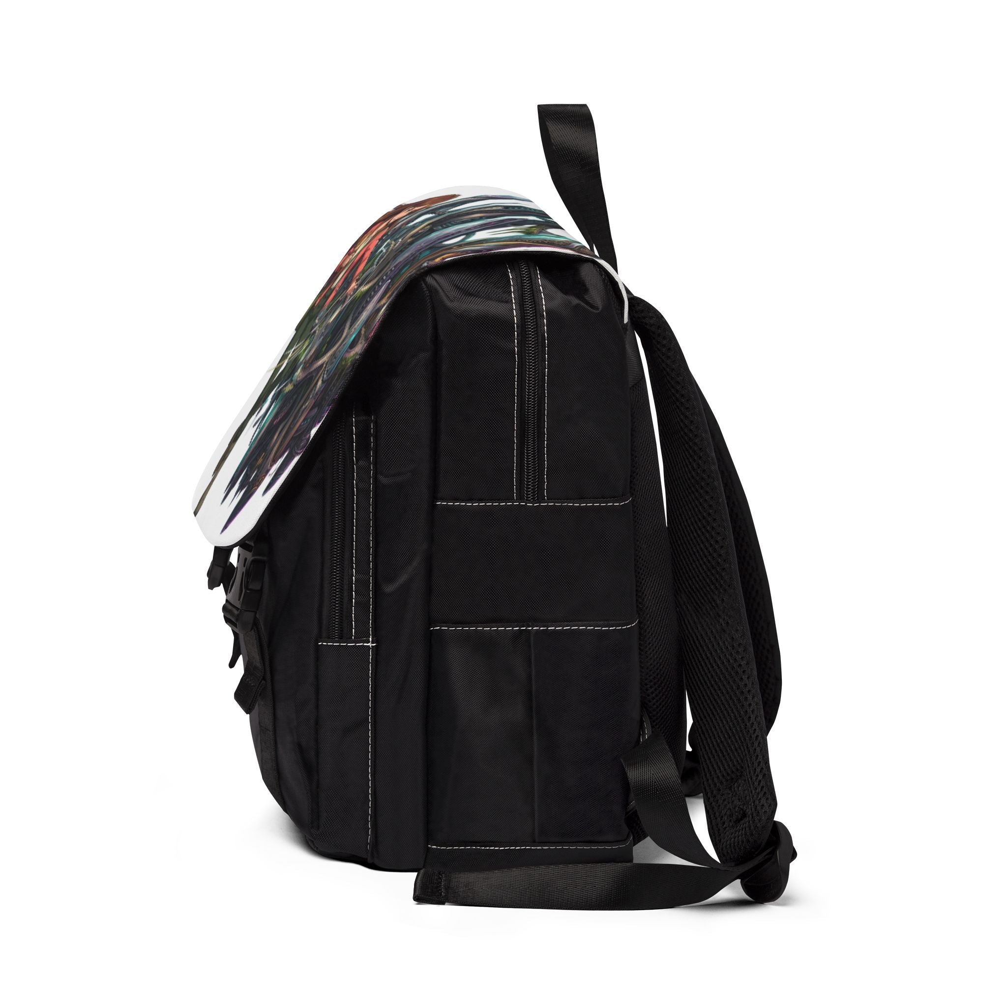 Floating City Art Backpack — Surreal Sci‑Fi Illustration Shoulder Bag