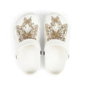 Kids Foam Clogs — White Butterfly Print EVA Slip-Ons