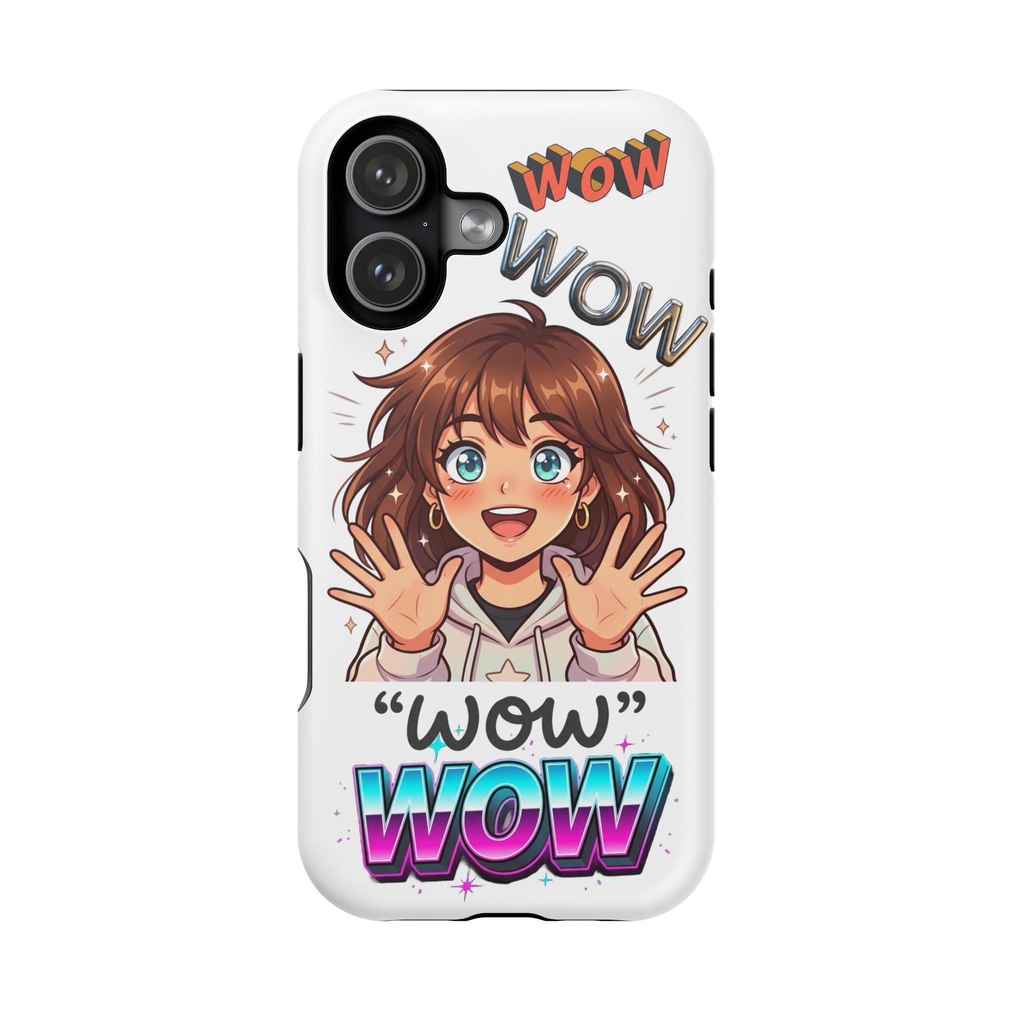 Phone Case — "Wow" Anime Girl Magnetic Impact-Resistant Case