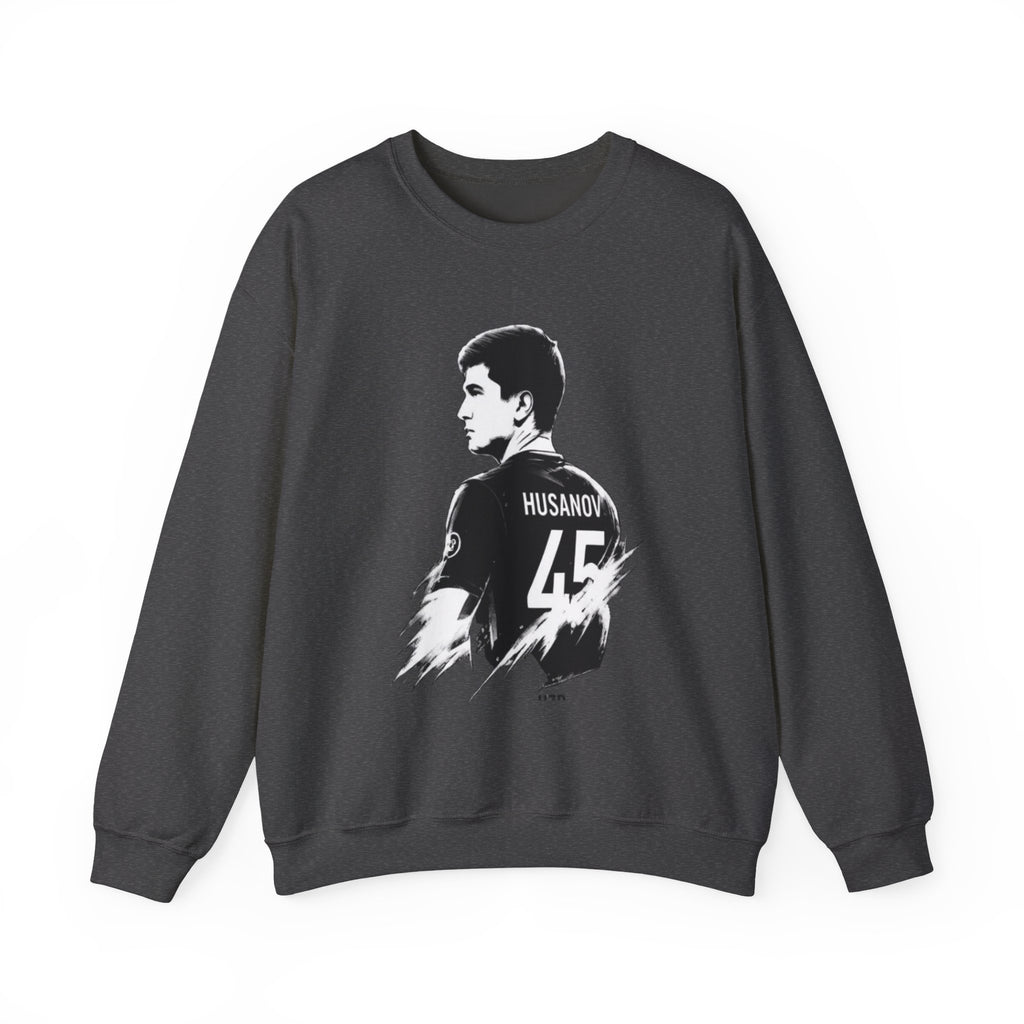 Husanov 45 Soccer Player Portrait Crewneck Sweatshirt