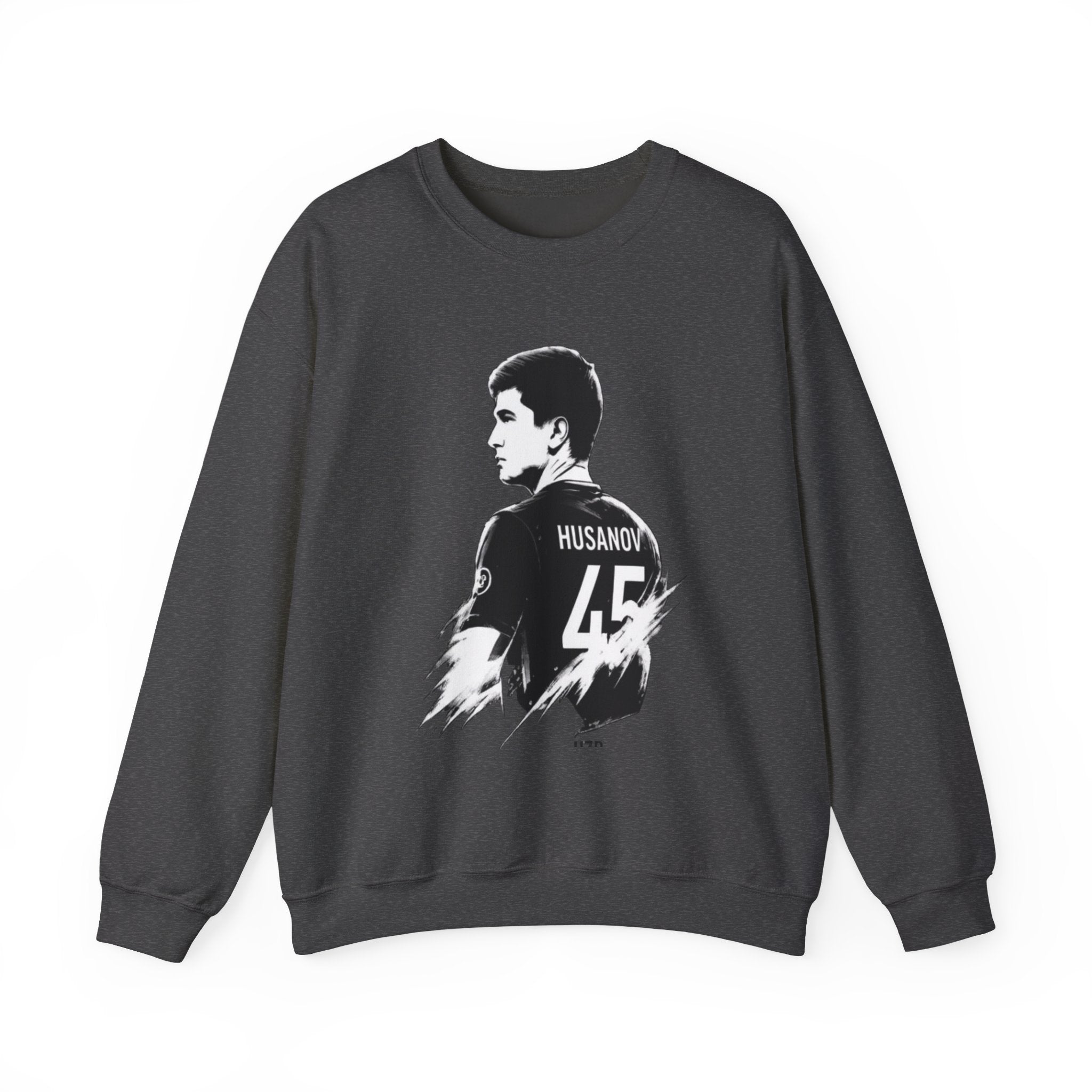 Husanov 45 Soccer Player Portrait Crewneck Sweatshirt