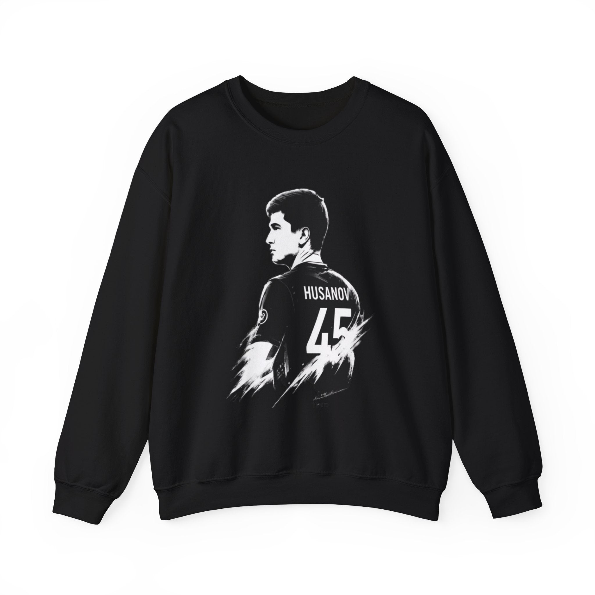 Husanov 45 Soccer Player Portrait Crewneck Sweatshirt