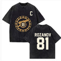 High Quality Cotton Vintage Washed Heated Rivalry Ilya Rozanov 81 Boston Raiders T Shirt Men Scott Hunter Shane Hollander Acid